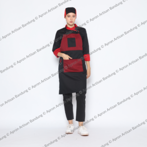 Apron Full Kombinasi Unik Dual Tone untuk Chef Koki Barista dan Waiters jadi Stylish dan Fungsional