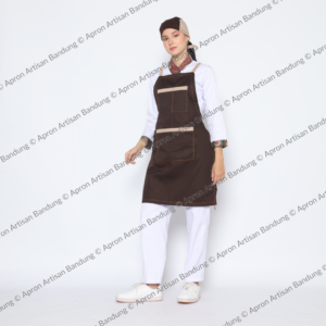 Apron Full Tali Silang Dual Tone Warna untuk Chef, Barista, dan Koki Stylish dan Fungsional